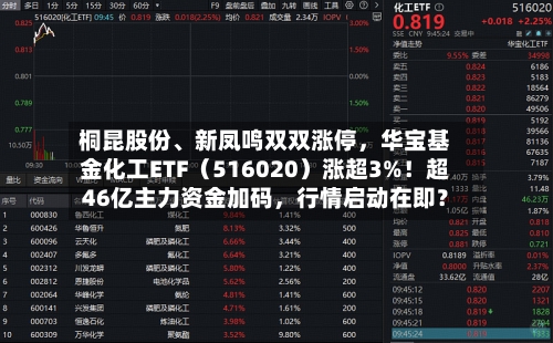 桐昆股份、新凤鸣双双涨停，华宝基金化工ETF（516020）涨超3%！超46亿主力资金加码，行情启动在即？-第2张图片